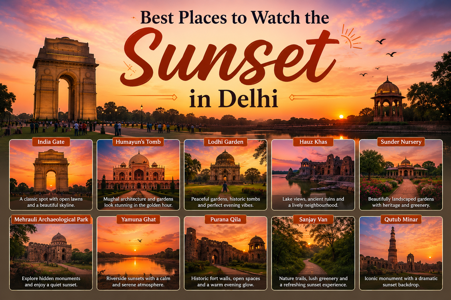 Best Places to Watch the Sunset in Delhi