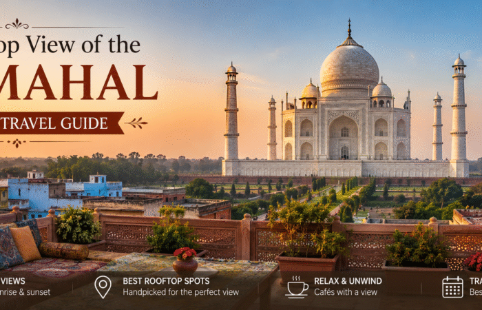 Taj Mahal rooftop scenic view