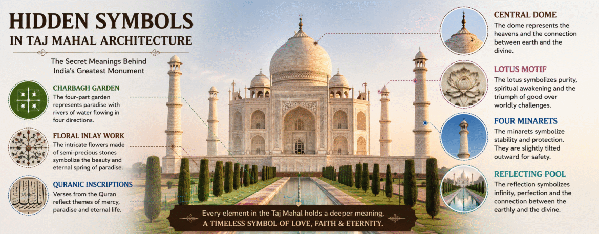 Hidden Symbols in Taj Mahal Architecture Explained: The Secret Meanings Behind India’s Greatest Monument