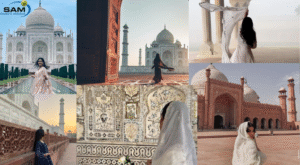 Solo traveler at Taj Mahal