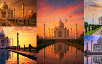 Taj Mahal changing color during the day