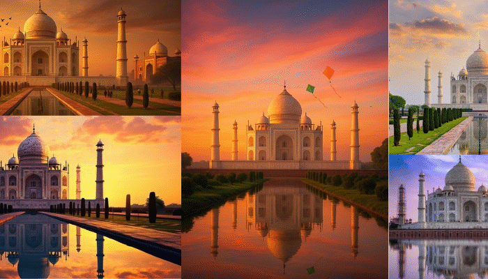 Taj Mahal changing color during the day