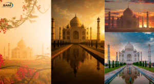 “Taj Mahal secrets and symbolism infographic”