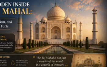 “Taj Mahal secrets and symbolism infographic”