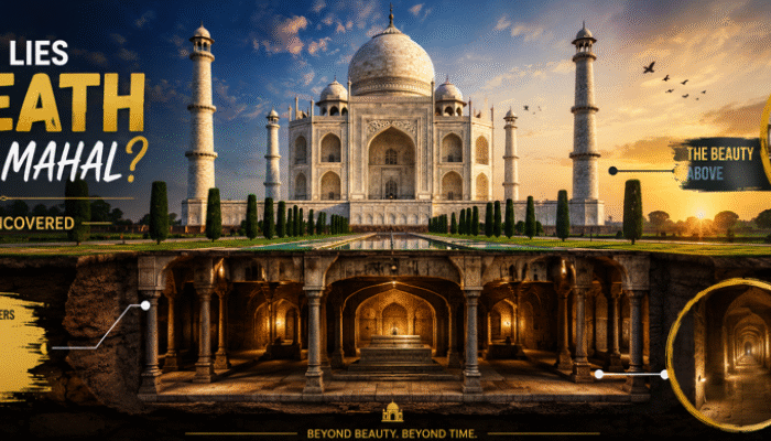 “Taj Mahal underground secrets illustration”