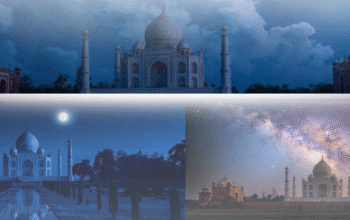 Taj Mahal moonlight night view
